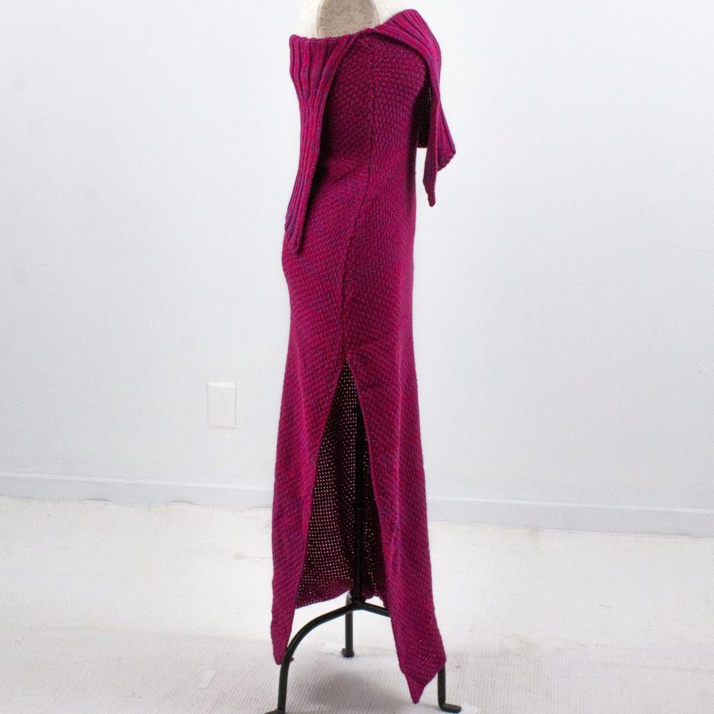 Vintage S Handknit Strapless Sweater Dress Pink - Picture 2 of 9